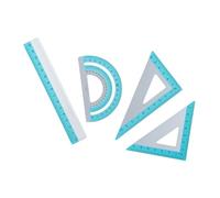 Multipurpose Aluminum Ruler Set Includes Straight Edges Protractor Triangles School Classroom Drafting Essential Measure Lightweight Math Tool