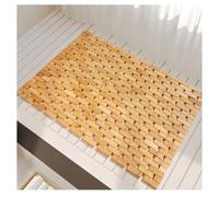 Multipurpose Bamboo Bath Mat 60x90 cm, Wooden Shower Mat Large with Non Slip Feet for Kitchen Bedroom Bathroom Toilet Doormat Pet Mat