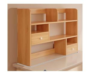 Multipurpose Bamboo Bookcase - Stylish Open Storage Rack for Office Supplies & Home Decor - Countertop Organizer & Freestanding Display for Modern Desks