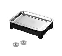 Multipurpose BBQ Food Temperature Retainers Dishwasher Safe Steel Warming Tray Accommodates Various Heat Sources Family Grills Party Warmers Board