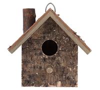 Multipurpose Bird House Moisture Proof Hanging Type Natural Wooden BirdHouse Rustic Wood Barn Design DIY Craft Supplies for Bluebirds Finchs Chickadees Swallows Woodpeckers