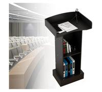 Multipurpose Black Wooden Stand for Church, Events & Public Speaking - Ele for Conferences & Recept