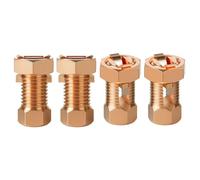 Multipurpose Brass Split Bolt Clamps Erosion Resistant Electrical Connection High Strength Grounding Set 4pcs Mechanical Strength Electrical