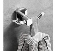 Multipurpose Brass Wall Hooks - Heavy Duty Waterproof Coat Hooks for Bathroom Kitchen Office & Hall - Modern Screw-in Design - Set of 2 Silver Hangers