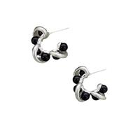 Multipurpose C Shape Hoops Earrings Crafted From Practical Sturdy Alloy Portable For Adding A Touch Of Elegant Modern Fashion Jewelry