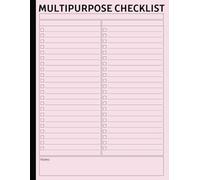 Multipurpose Checklist 2 Column: Create a Checklist That Is Personalized for Your Needs | Adaptable Checklist for Grocery, Cleaning, Shopping, Daily To-Do Plans, or Whatever You Want | Large size.