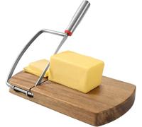 Multipurpose Cheese Slicer Cutter, Acacia Wood Cheese Slicers Board with Blade for Block Cheese, Effortless Slicing, Guillotine Sausage Ham Biltong Jerky Slicer (1Pcs)
