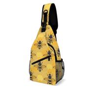 Multipurpose Chest Crossbody Honey Bee Sling Backpack Outdoor Triangle Backpack For Camping, Fishing, Office