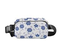 Multipurpose Crossbody Bag Waist Packs with Adjustable Strap Fashionable Crossbody Sling Bag Hand Drawn Chinese Porcelain Pattern Blue Women Men Teenagers for Shopping Sports Work, Hand Drawn Chinese