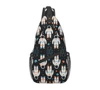 Multipurpose Crossbody Shoulder Bag Space Astronaut Planet Art Chest Backpack Lightweight Chest Pack for Cycling Working Women