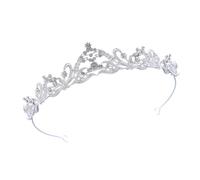 Multipurpose Crystal and Pearl Tiara Princess Headpiece Hair Accessories for Birthday Party Supplies and Formal Events
