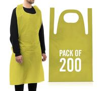 Multipurpose Disposable Aprons Roll & Flat Pack - Strong, Comfortable & Waterproof - Perfect for Catering, Hospitality, Clinics & Workplace Protect (200, Yellow, Roll Pack)