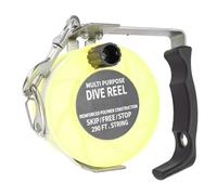 Multipurpose Dive Reel 290FT White Line Stainless Steel Diving Line Reel for Cave Diving BCD Equipment Compact Portable Secure (Fluorescent Yellow)