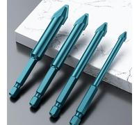Multipurpose Drill Bit with Crooked Head, Self Centering Feature, Staggered Edge, and Double U Chip Flute, Designed with Hex Shank for Secure Use (4pcs)