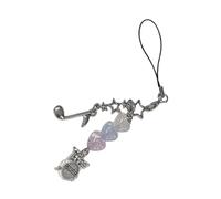 Multipurpose Drum Note Heart Bead Charm Hanging Colorful Beads Keychain Stylish Accessory Music Note Beads for Smartphone Bag, フリーサイズ