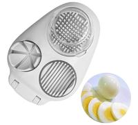 Multipurpose Egg Slicer Cutter,Wedging Eggs Slicer Multifunctional Kitchen Tool Stainless Steel Slicing Egg Slicer and Wedger Dual Egg Dicer Salad Slicer (White (3 in 1))