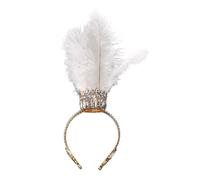 Multipurpose Elegant Feathered Hairband Accessory With Sparkling Rhinestones Hair Decoration For Special Occasions