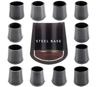 Multipurpose Feet. Rubber Ferrules with Hard-Wearing Steel Insert, Range of Sizes, Made in Germany (Black, 33.5mm - See Second Image Before Ordering This Size, Pack of 8)