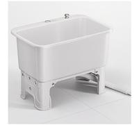 Multipurpose Floor-Standing Mop Sink with Drain Kit - Portable Utility Wash Station, Large Capacity Laundry Tub, Mobile Slop Sink for Easy Cleaning and Water Management