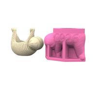 Multipurpose Flowerpot Sloth Shape Silicone Texture Planter Reusable Pot Mold for Creating Concrete Desk Organizer