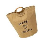 Multipurpose Foldable Bamboos Laundry Basket Waterproof Cotton Storage Organizers For Bedroom Bathroom Essential Portable Bamboos Handle Cloth Organizers