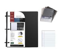Multipurpose Foldable Binder Notebook with Refill, Black | Refill Pages, 3 Hole Designs for Diary Project Planning and Work Management, Efficient Document Organization