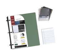 Multipurpose Foldable Binder Notebook with Refill, Green | Refill Pages, 3 Hole Designs for Diary Project Planning and Work Management, Efficient Document Organization