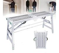 Multipurpose Folding Scaffolding, Adjustable Work Platform, Steel Step Ladder, Portable Platform Scaffold Tower Ladder Stool for RV Cleaning High Painting Walls, Drywall, Decoratin
