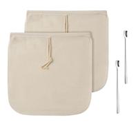 Multipurpose Food Grade Organic Cotton Filter Easy Cleaning Cold Brew Bag with Silver Spoon Cold Brew Bag