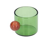 Multipurpose Glass Coffee Cup with Vintage Design, Heat Resistant Mug for Coffee, Tea, & Juices, 1 Unit (Green)
