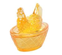 Multipurpose Glass Hen on Nest Miniature Figurine with Lid Decorative Piece for Living Room Bedroom Accent Easter Gift Easter Decors Gift
