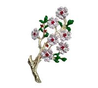 Multipurpose Hand Painted Enameled Peony Brooch with Pearls Accent Vintage Floral Pin for Women Elegant Jewelry Gifts Hand Painted Brooch