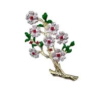 Multipurpose Hand Painted Enameled Peony Brooch With Pearls Accent Vintage Floral Pin For Women Elegant Jewelry Gifts Floral Brooch With Pearls