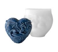 Multipurpose Heart Flying Dragon Shape Silicone Mold Statue for Ornament and Chocolate Easy to Clean Food Grade Silicone Mold