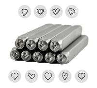 Multipurpose Jewelry Steel Stamping Set 9 Pieces Heart Shaped Designs Stamps 3MM Steel Accessory for Craft Supplies Heart Shaped Stamps