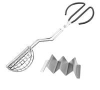 Multipurpose Kitchen Tools 430 Stainless Steel Tortilla Clamp Taco Clip and Household Metal Structure Stainless Steel Tortilla Press and Holder Set
