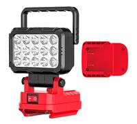 Multipurpose LED Utility Lamp LED Work Light with 5V 2.1A USB Charging Port and Durability Aluminum Body Long Last Rechargeable Work LightBattery AdapterBattery AdapterBattery Adapter