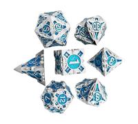 Multipurpose Metal Dice Set - 7 Colorful Role Playing Game Dice with Portable Design | Durable Dice Set for Board Games Camping Friend Gatherings Ideal for Kids Adults Enhancing Creativity