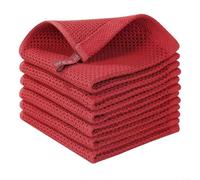Multipurpose Microfiber Kitchen Towels with Waffle Texture for Absorbing Spills and Cleaning Without Scratches, Perfect for Daily Household Use (Red)