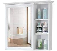 Multipurpose Mirror Cabinet| Wall|Mounted Bathroom Medicine Organizer| Open Shelf for Kitchen & Home Décor| 69.8 cm| Stylish White Storage Solution