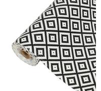 Multipurpose Non-Slip Mat, Black and White Grid Pattern PVC Non-Adhesive Grip Liner Shelf Liner Anti-Slip Mat Drawer Liner Bathroom Kitchen Home&Office, Caravans(30X300CM)