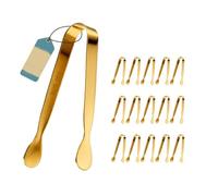 Multipurpose Nonrust Steel Ice Clamps 16Pcs Set Glasses Gleaming Ice Clip Perfect for Parties and Cafes Ergonomic Tongs