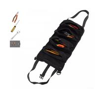 Multipurpose Oxford Cloth Gardening Pockets up Gadget with 5 Roll Hanging Organizer Woodworking Wrenches Screwdrivers Pliers for Bag (Black)