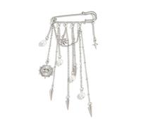 Multipurpose Pearls Rhinestones Brooch with Metal Chain for Waist Decoration and Clothing Accessorizing Imitation Pearls Pants Chain Alloy Brooch Pin