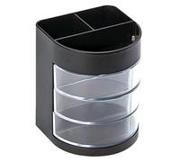 Multipurpose Pen Organizers with 3 Clear Rotatable Drawer Easy Access Space Saving Pencil Holder Office Desk Organizers Multi Compartment