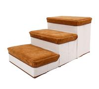 Multipurpose Pet Stairs 3 Steps Stairs for Dogs Cats with Cotaining Box Nonslip Small Puppies Staircase for High Sofa