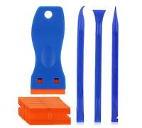 Multipurpose Plastic Scraper Non-Scratch Scraper Tool Kits Window Glass Paint Scraper Car Sticker Remover with 10 Plastic Razor Blade
