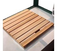 Multipurpose Rectangular Wooden Bath Mat,Bamboo Bath Mat,Slatted Duckboard Design,Water Resistant Shower Mat,Kitchen Mat,Bathtub Mats,Toilet Pedal,with Non Slip Feet and Handle (30x40cm/12x16in)