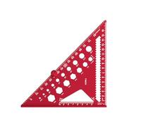 Multipurpose Red Aluminum Triangular Scale Tool For Precise Marking Cutting Guidance In Carpentry And Workshop Environment Measuring Ruler
