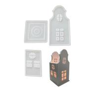 Multipurpose Robust Silicone House Candle Holder Mould Set Portable for Resin Plaster Craft Supplies Various Sizes